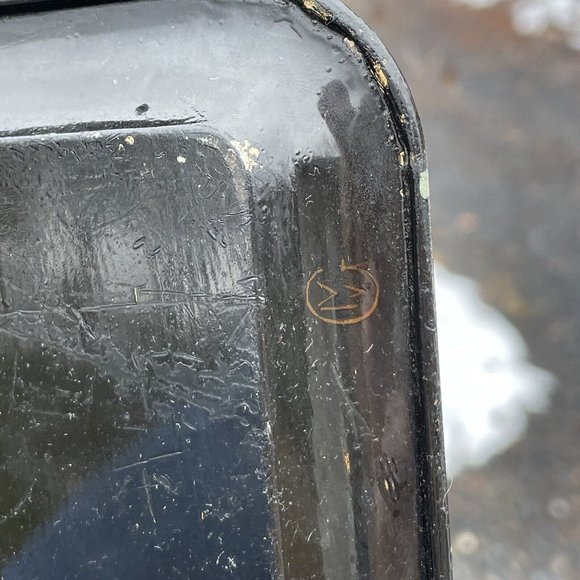 Vintage Hand Painted Toleware Rectangular Diminutive Tray Tip Snack Black Gold - Picture 14 of 16